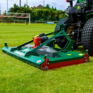 Wessex CRX-DR-12 Rotary Mower being pulled by a John Deere Tractor.