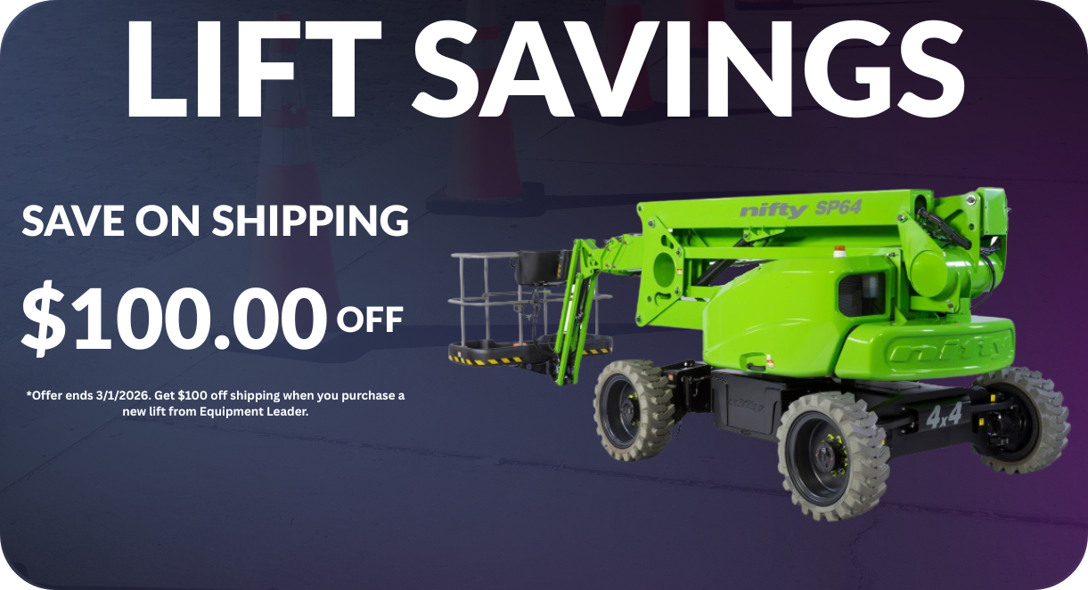 LIFT DEAL DAYS save $100.00 on shipping of lifts bought from Equipment Leader