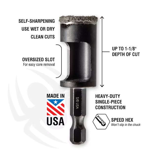 3pc Arbored Diamond Grt Hole Saw Set