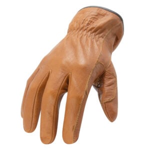 Arc Flash Cut and Liquid Resistant Treated Leather Driver Gloves in Brown (CAT 2