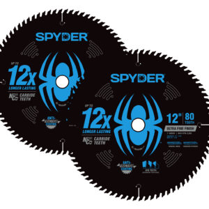 2-Piece 12-Inch 40-Tooth and 80-Tooth General Purpose and Ultra Fine Finish Saw Blade Set for Wood