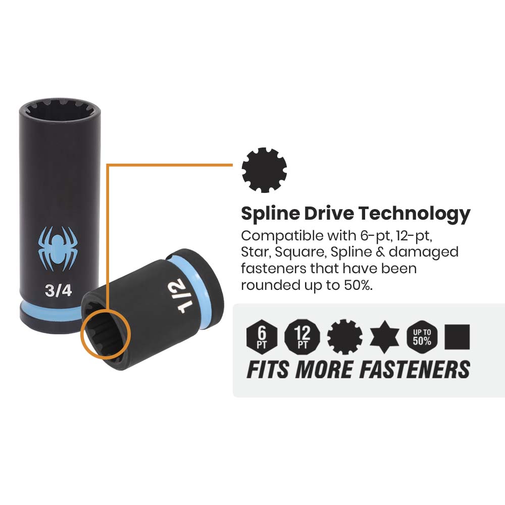 11pc 1/4in Drive Standard Impact Socket Set