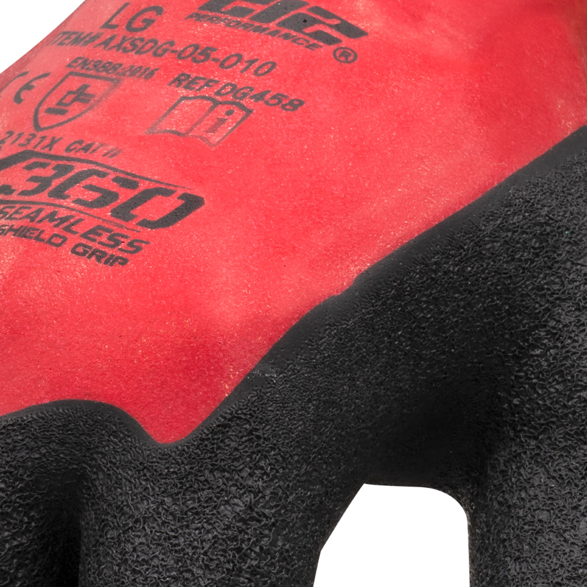 212 Performance AX360 Shield Grip Latex-dipped Gloves in Black and Red, XX-Large, 12-Pair - Image 4