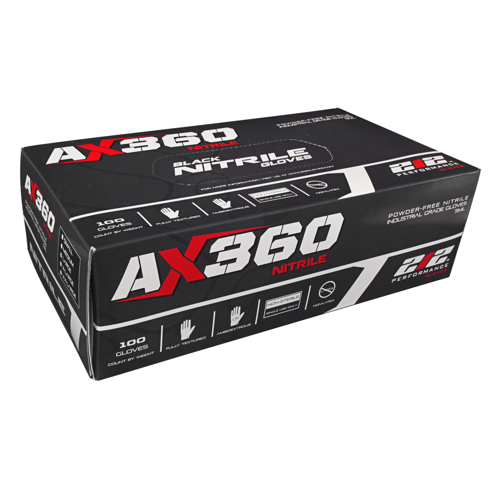 212 Performance Disposable Black Nitrile Gloves (Latex Free), XX-Large (100 Count) - Image 5