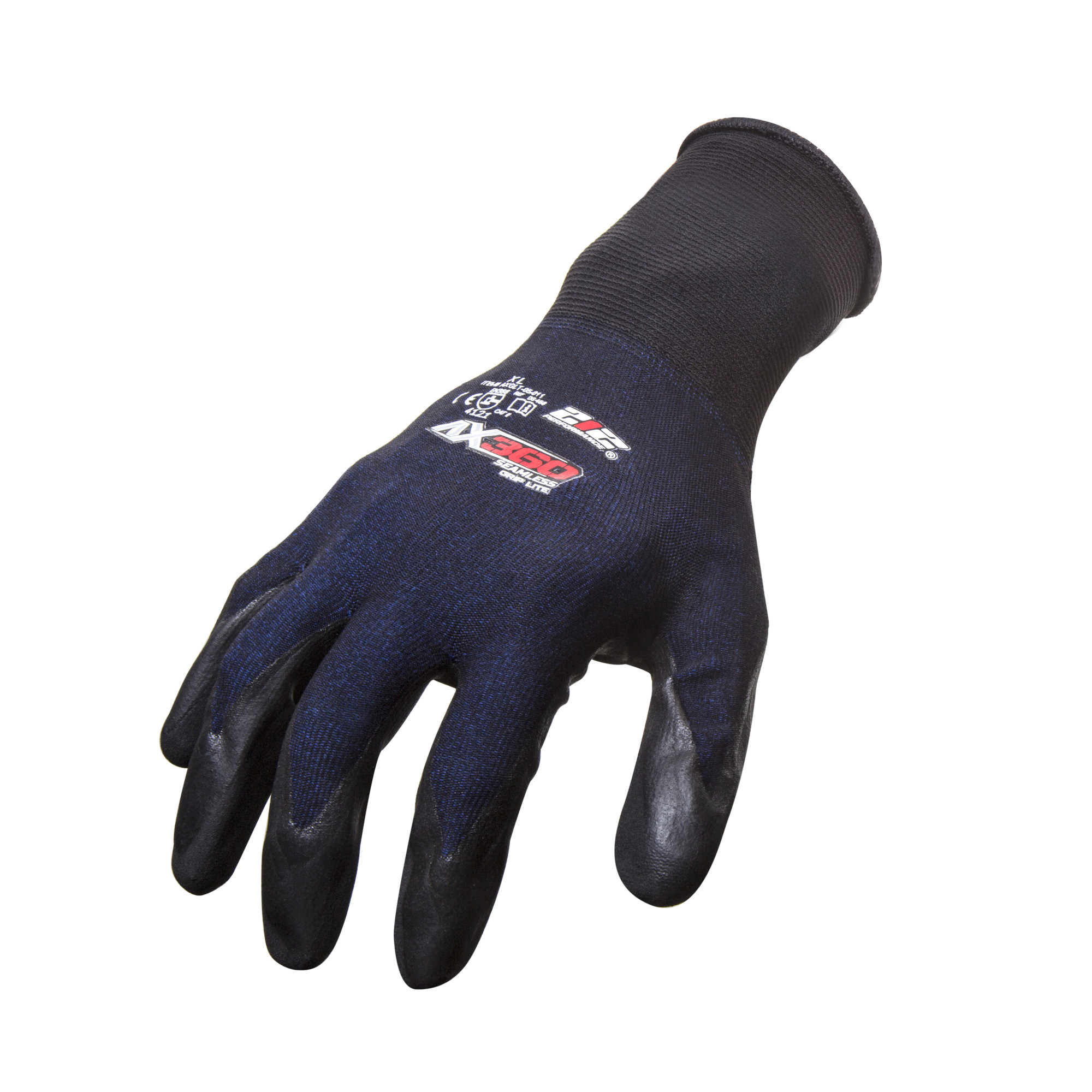 AX360 Grip Lite Nitrile-dipped Work Gloves in Black and Blue