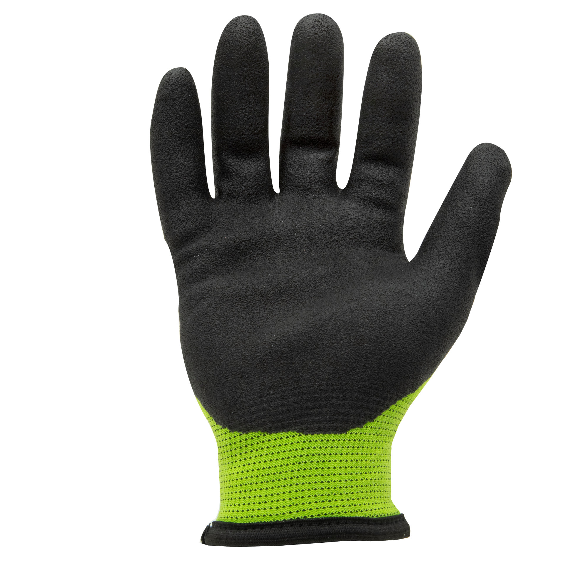 212 Performance AX360 Seamless Nitrile-dipped Cut Resistant Cold Weather Hi-Viz Gloves in Black and Green (EN Level 5), XX-Large - Image 2