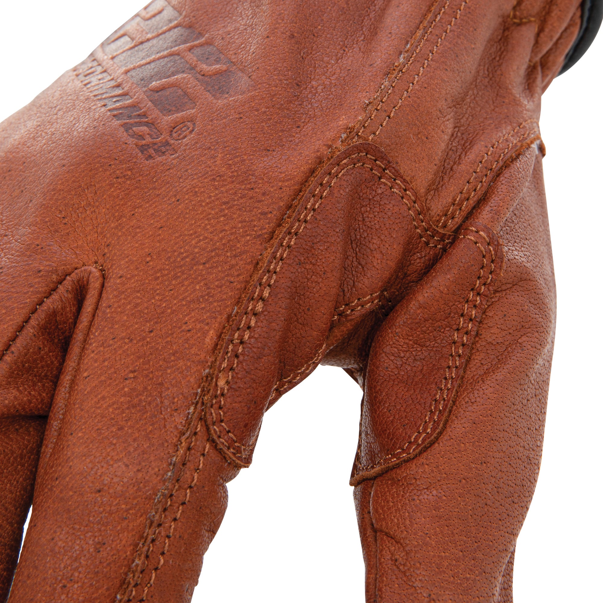 212 Performance Waterproof Fleece Lined Buffalo Leather Driver Winter Work Glove with Rib Knit Cuff in Russet Brown, 3X-Large - Image 4