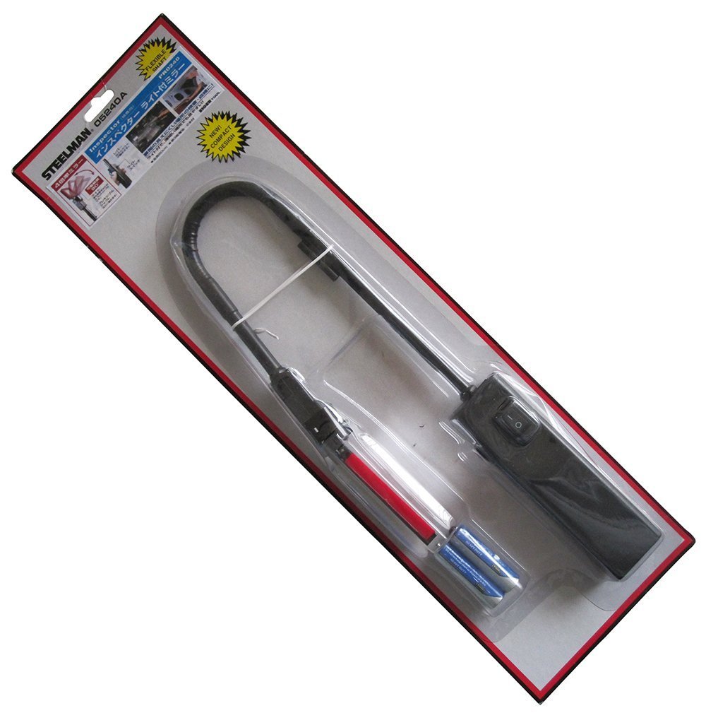 24-Inch Flexible Lighted Inspection Tool with 90-Degree Tilting Mirror