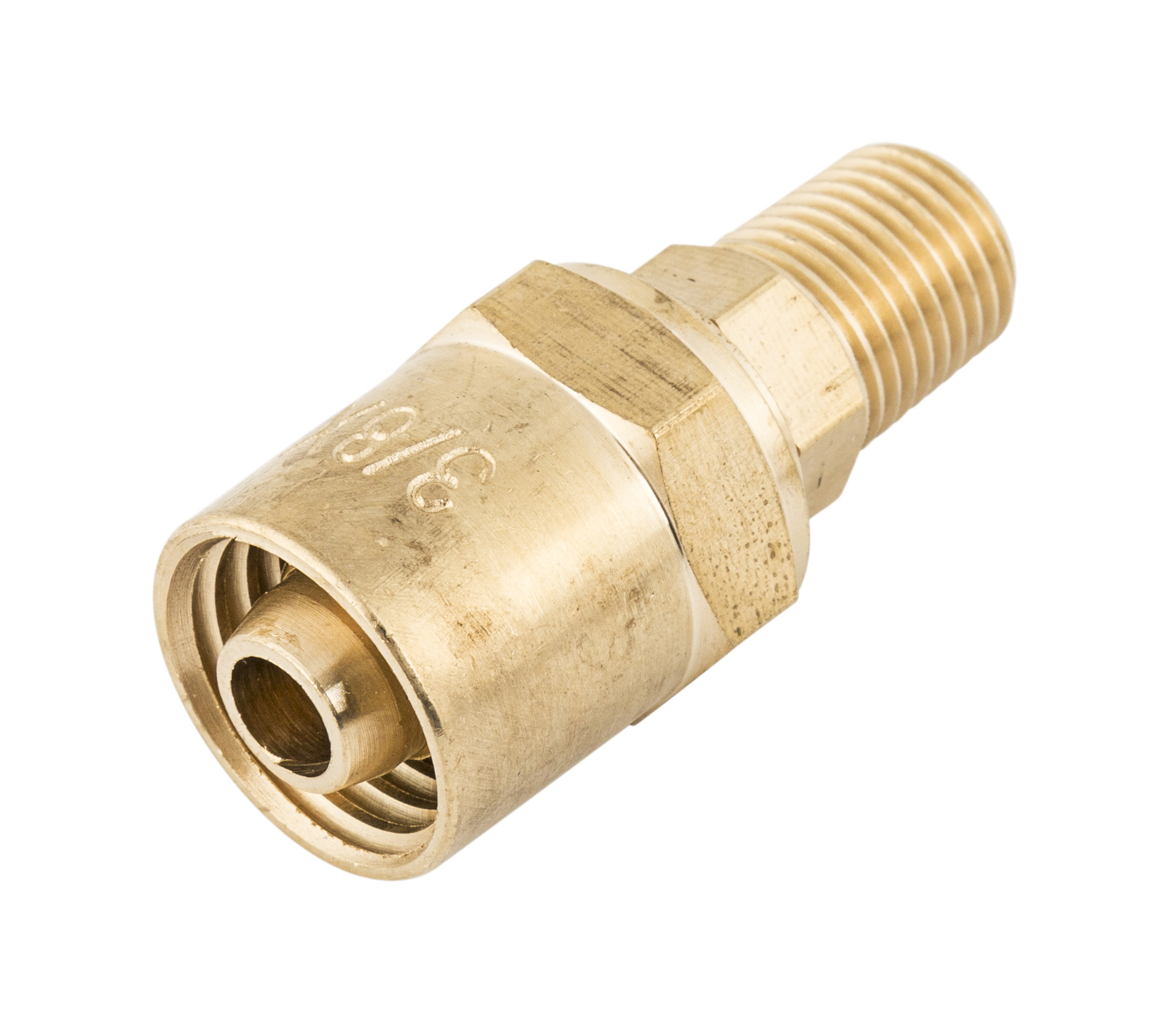 3/8-Inch ID Reusable Brass Pneumatic Hose Fitting
