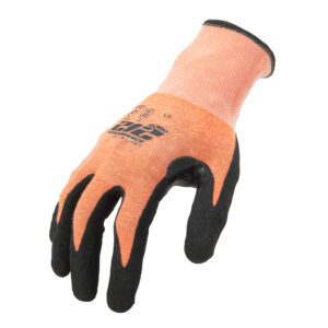 AX360 Seamless Foam Nitrile-dipped Cut Resistant Hi-Viz Gloves in Orange and Black (EN Level E