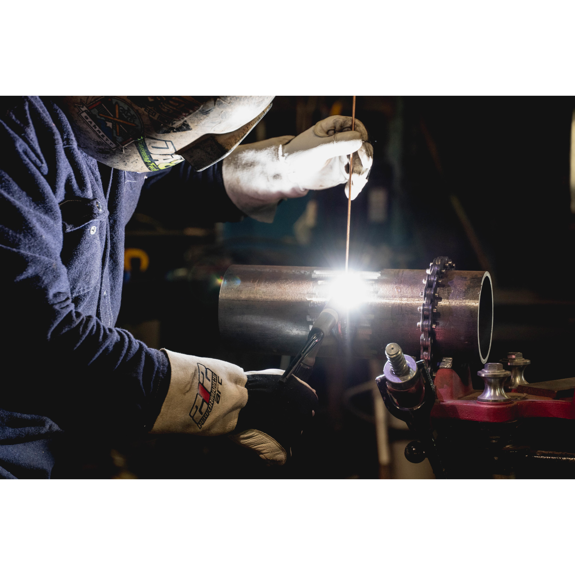 212 Performance ARC Economy TIG Cut 5 Resistant Goatskin Welding Gloves in White and Black, 3X-Large - Image 5